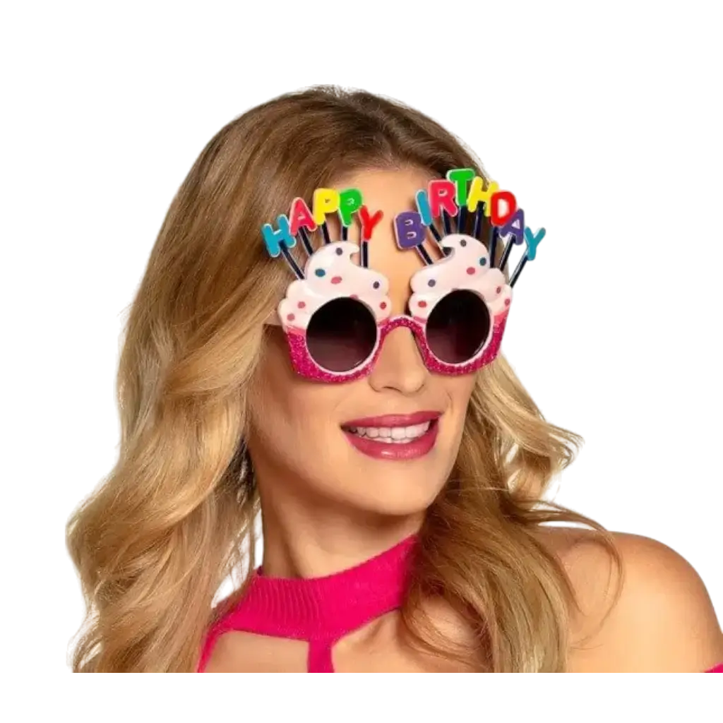 Lunettes forme Cupcakes HAPPY BIRTHDAY
