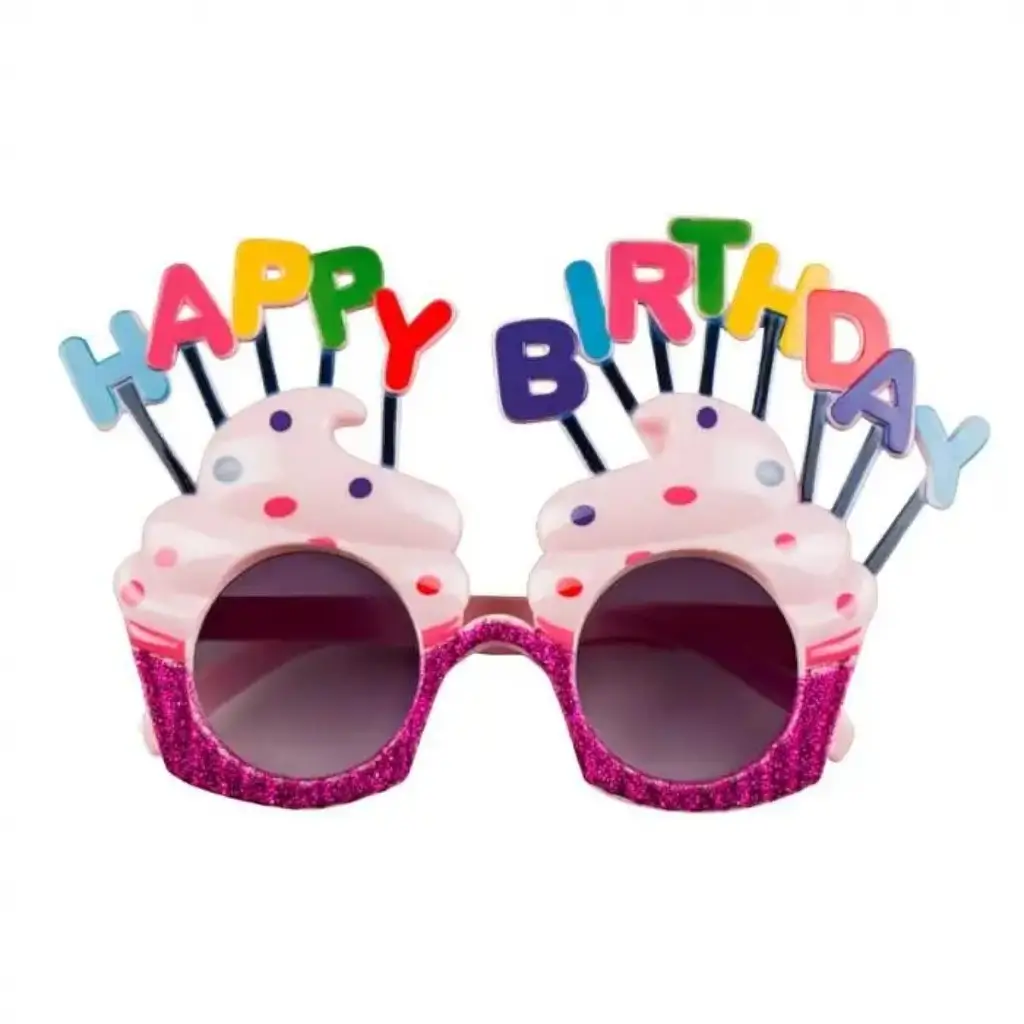 Lunettes forme Cupcakes "HAPPY BIRTHDAY"