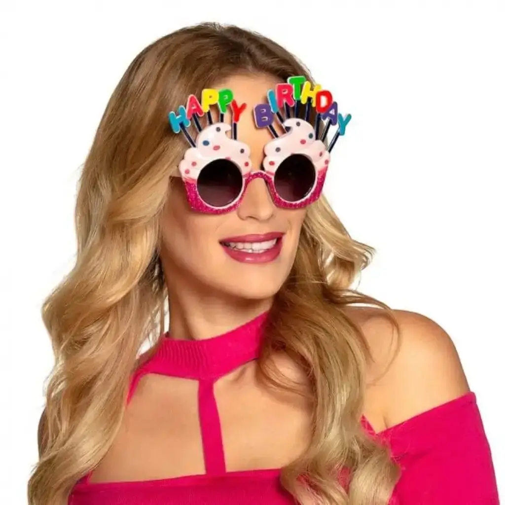 Lunettes forme Cupcakes HAPPY BIRTHDAY