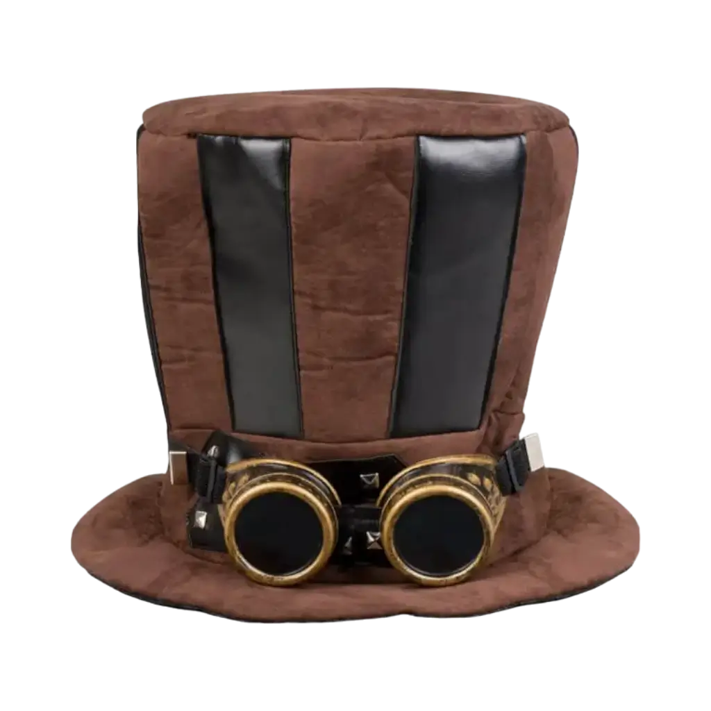 Chapeau haut de forme Steampunk marron