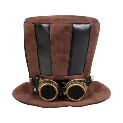 Chapeau haut de forme Steampunk marron
