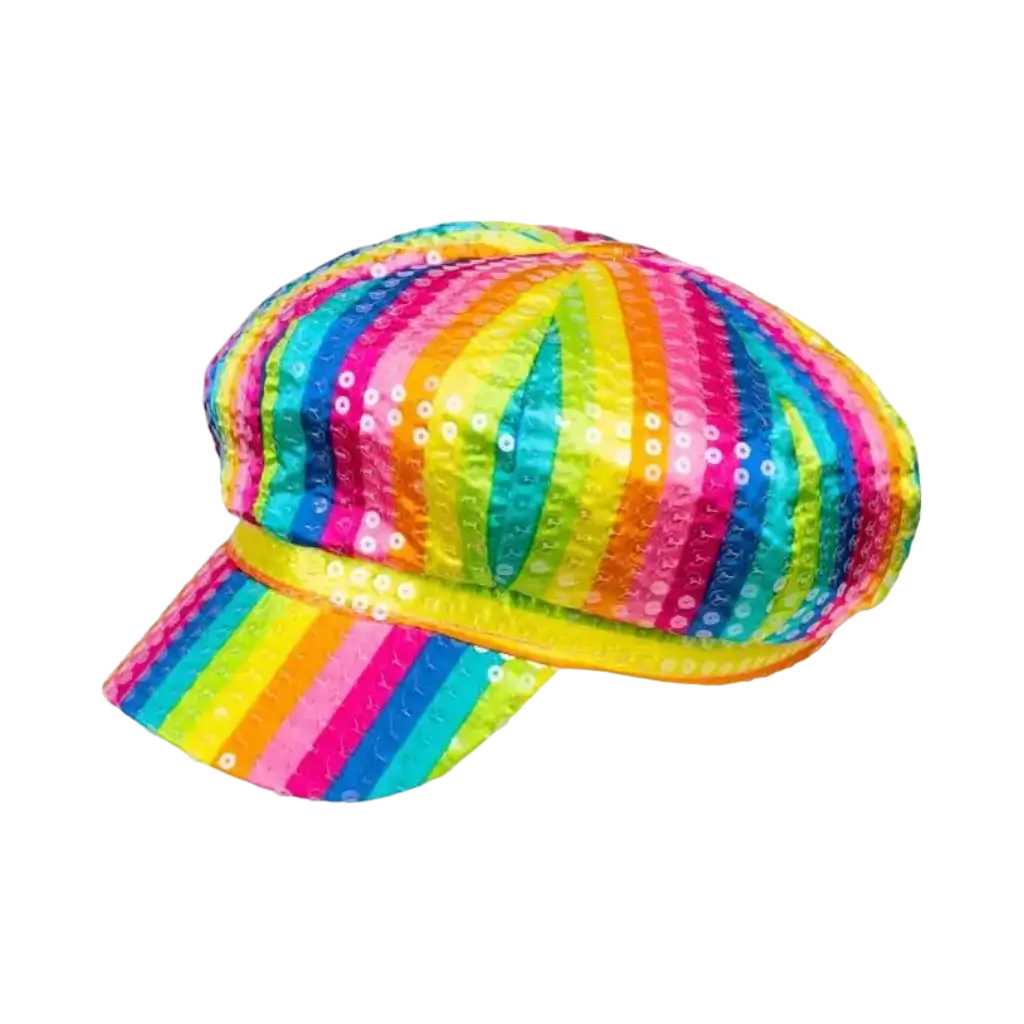 Casquette Rayée Multicolore à Paillette 