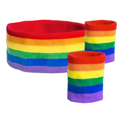 Assortiment Bandeau et Bracelets éponge Arc-en-ciel