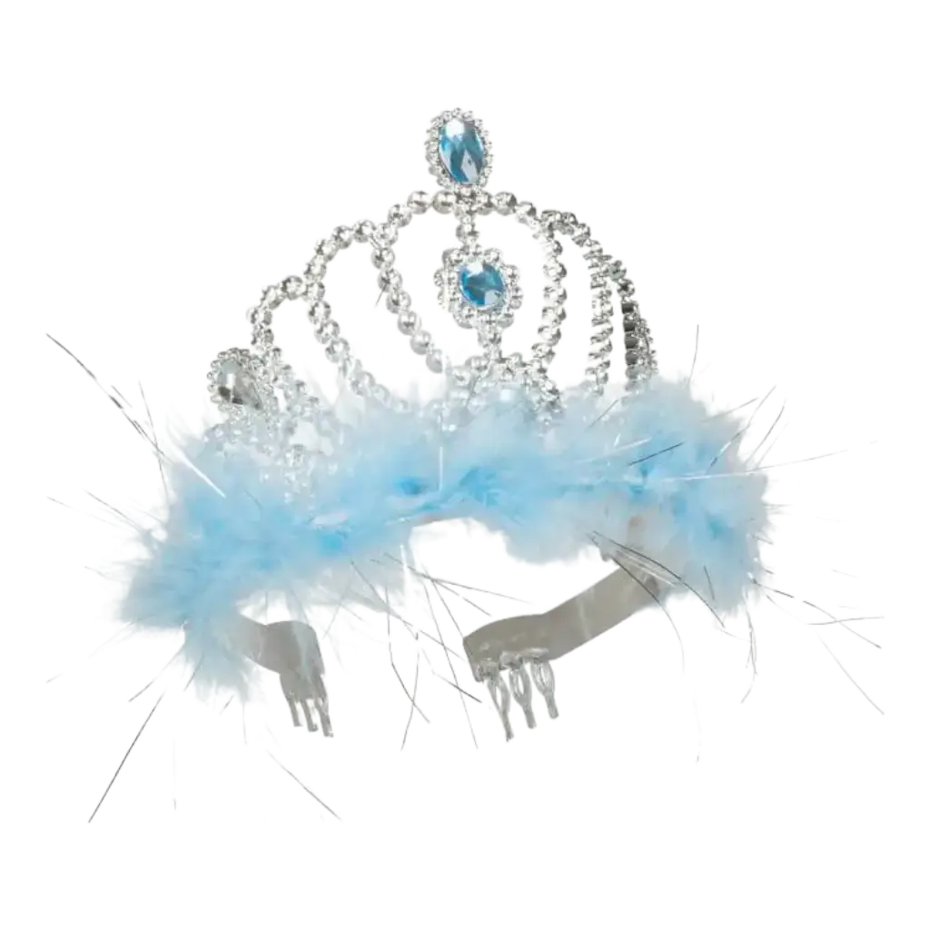 Couronne de Princesse avec Plumes Bleues