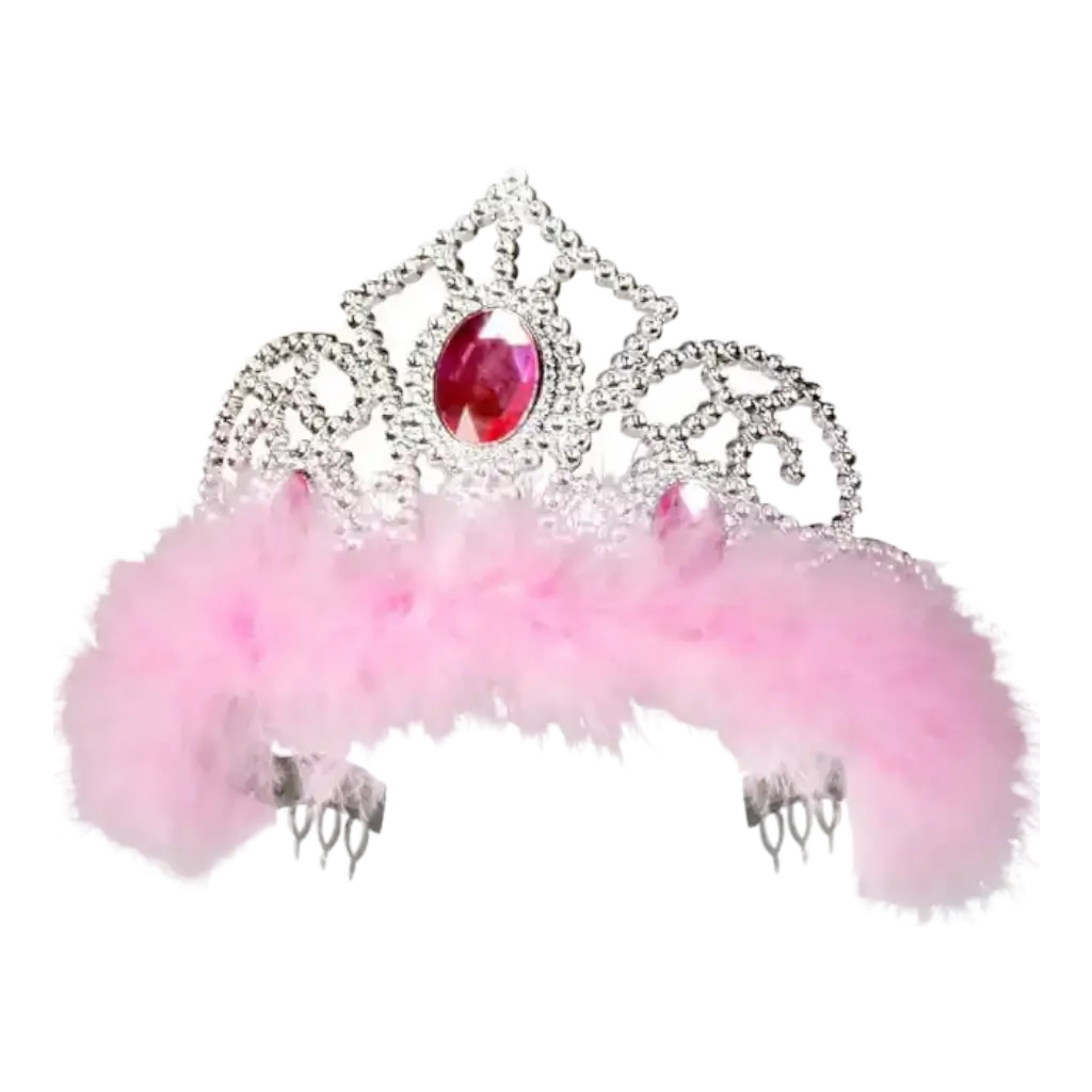 Couronne de Princesse avec Plumes Roses 