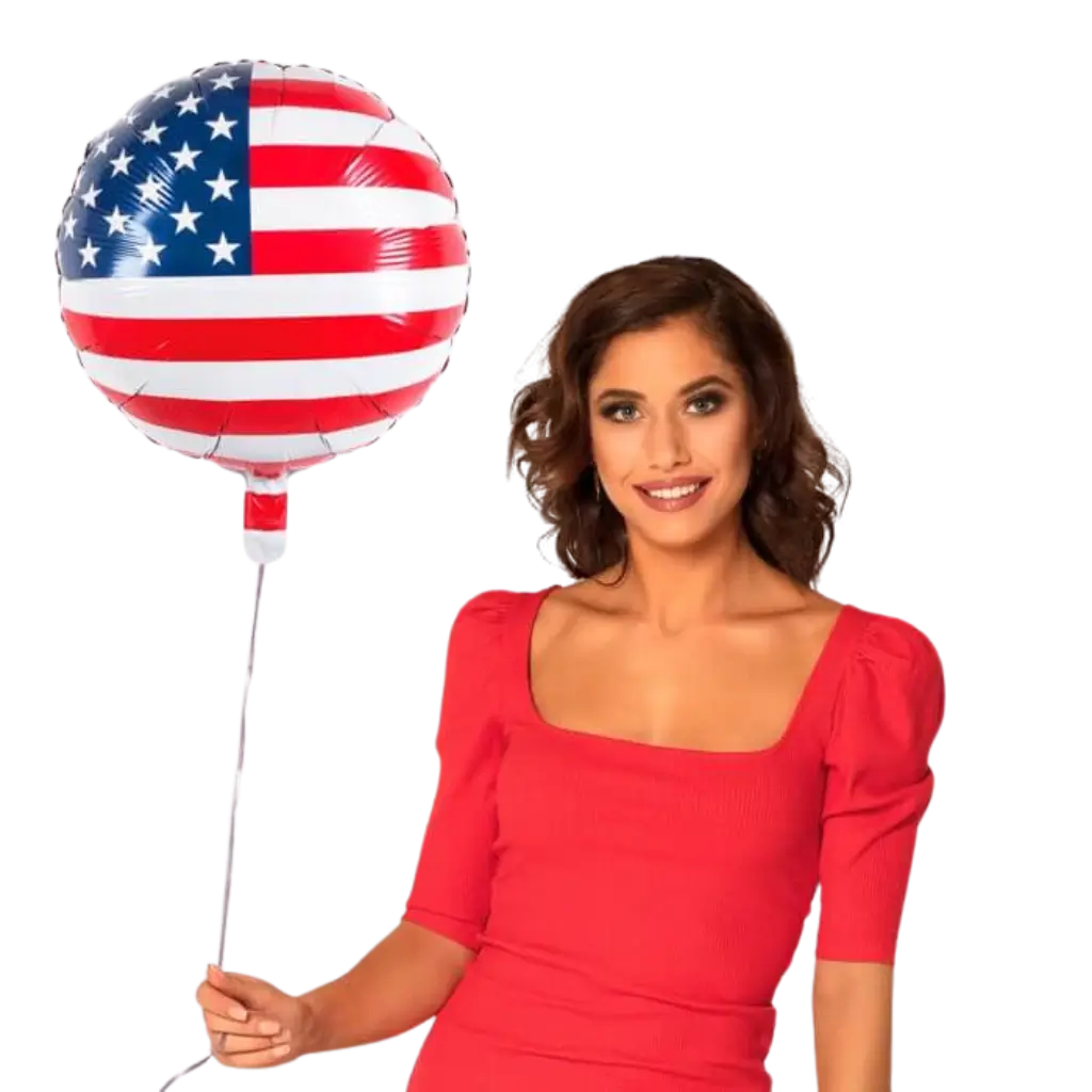 Ballon Rond Aluminium Drapeau des Etats-Unis