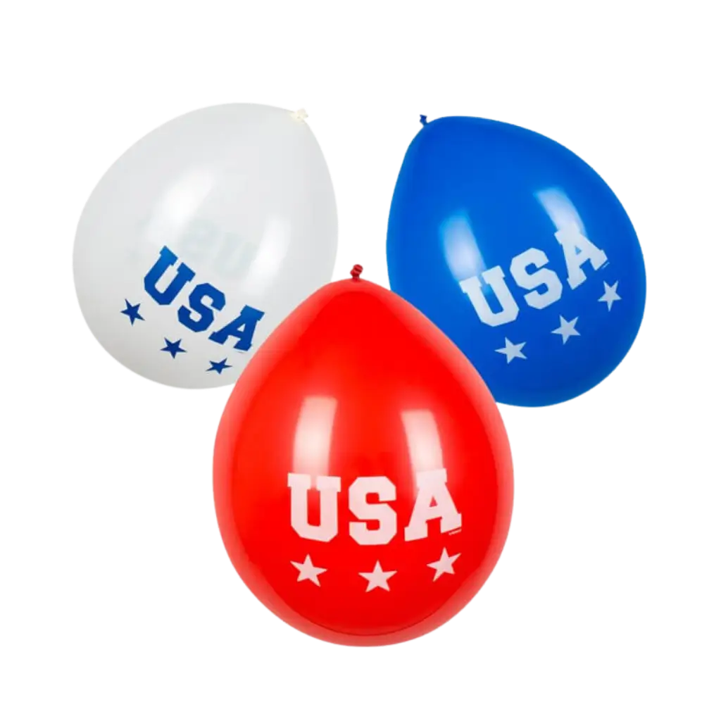 Ballon en Latex "USA" (lot de 6)