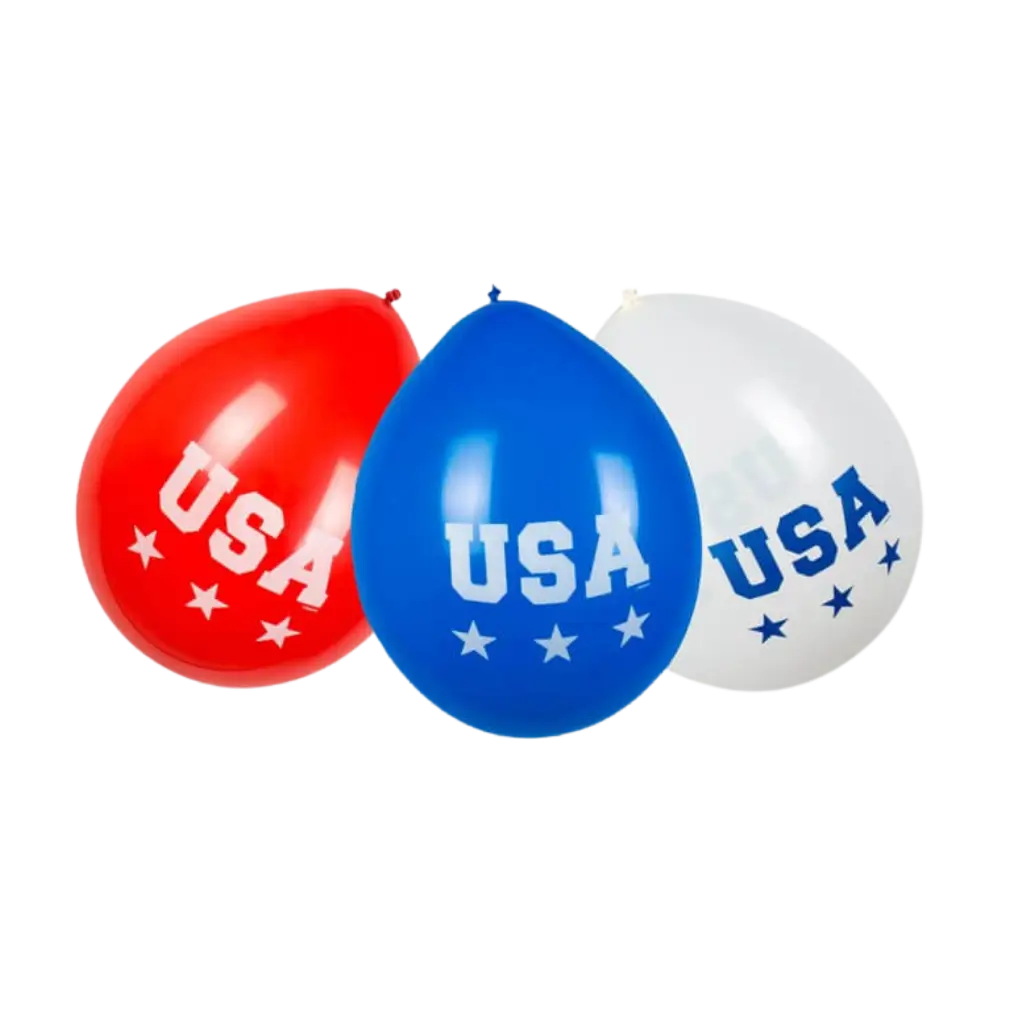 Ballon en Latex "USA" (lot de 6)