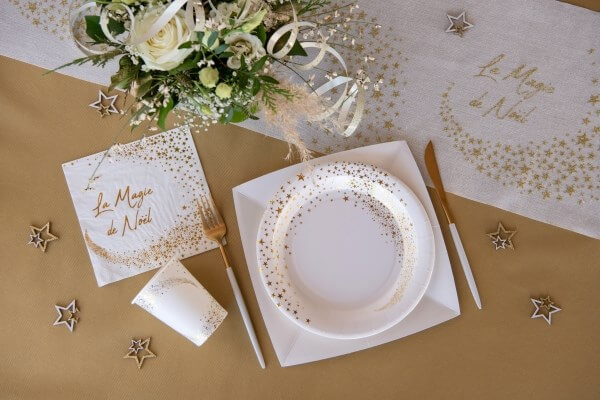 Gobelet en papier Magie de Noël - Blanc - Lot de 10 : Vaisselle