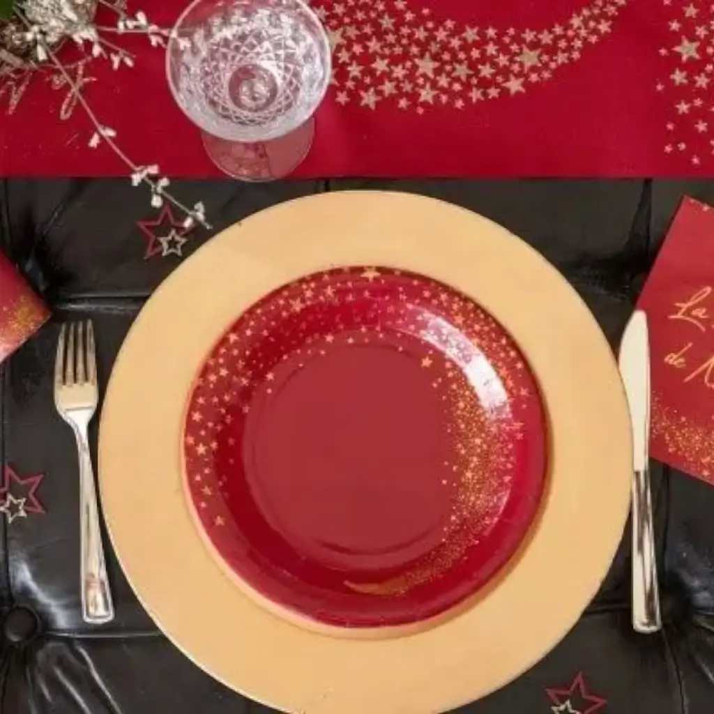 Gobelet en papier "Magie de Noël" - Rouge - Lot de 10
