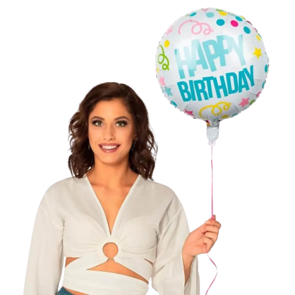 Ballon Aluminium Happy Birthday Color Party 