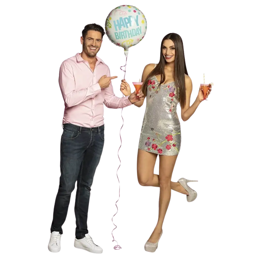 Ballon Aluminium Happy Birthday Color Party 