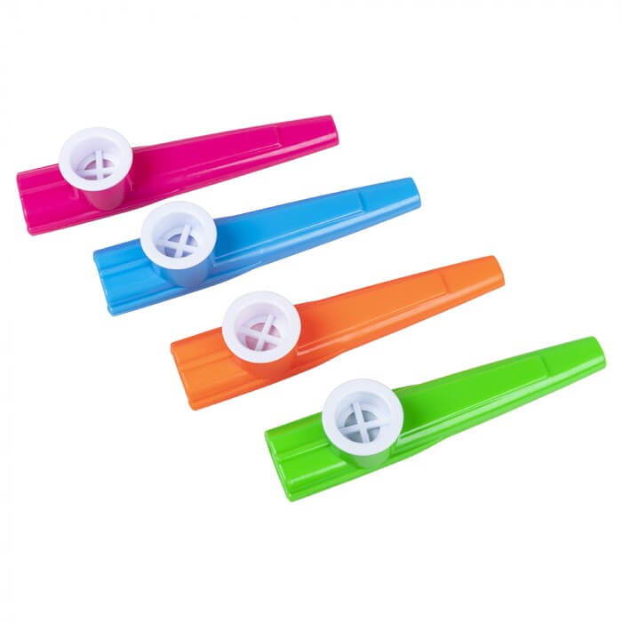 Kazoos colorés (lot de 4) Accessoires sur Sparklers Club