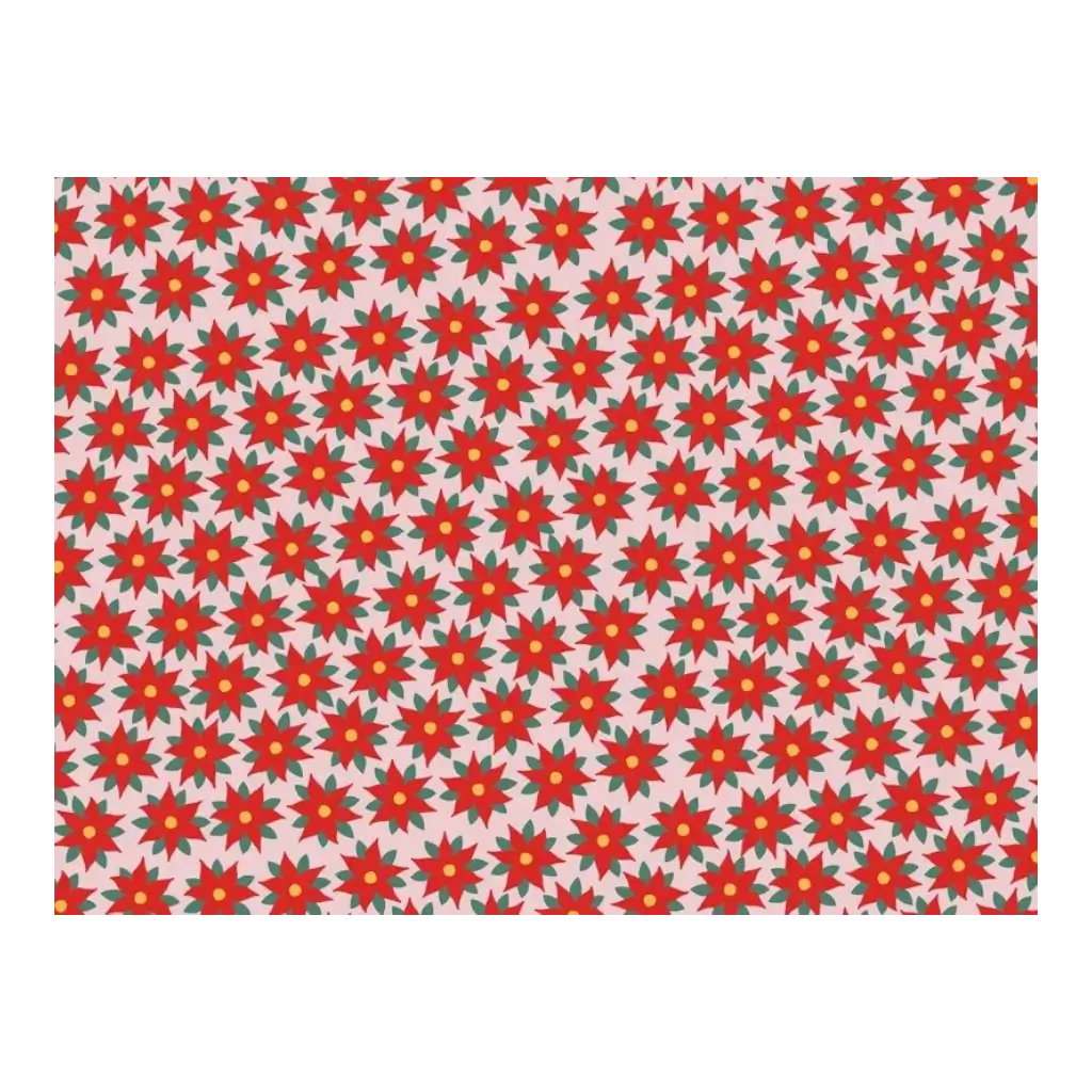 Papier cadeau - Étoile de Bethléem Rouge&amp;Rose - 70x200cm
