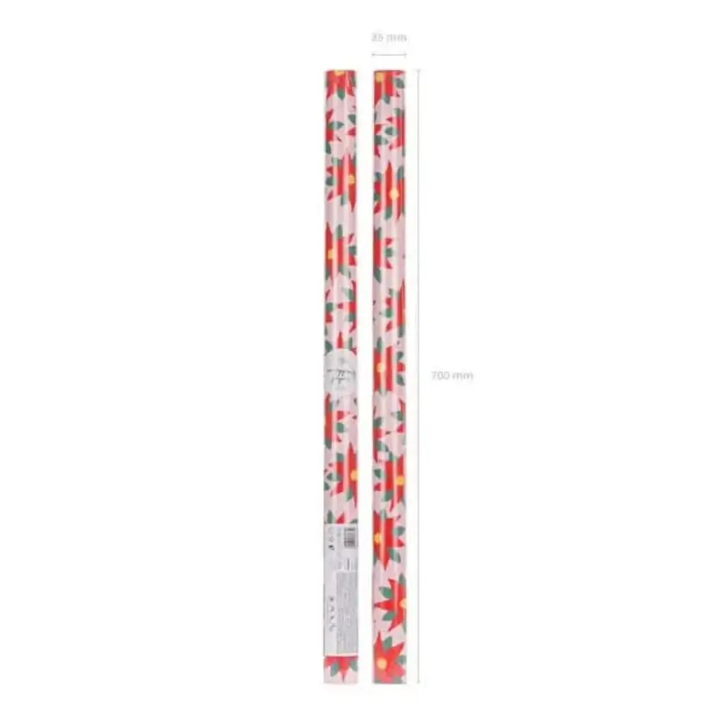 Papier cadeau - Étoile de Bethléem Rouge&amp;Rose - 70x200cm