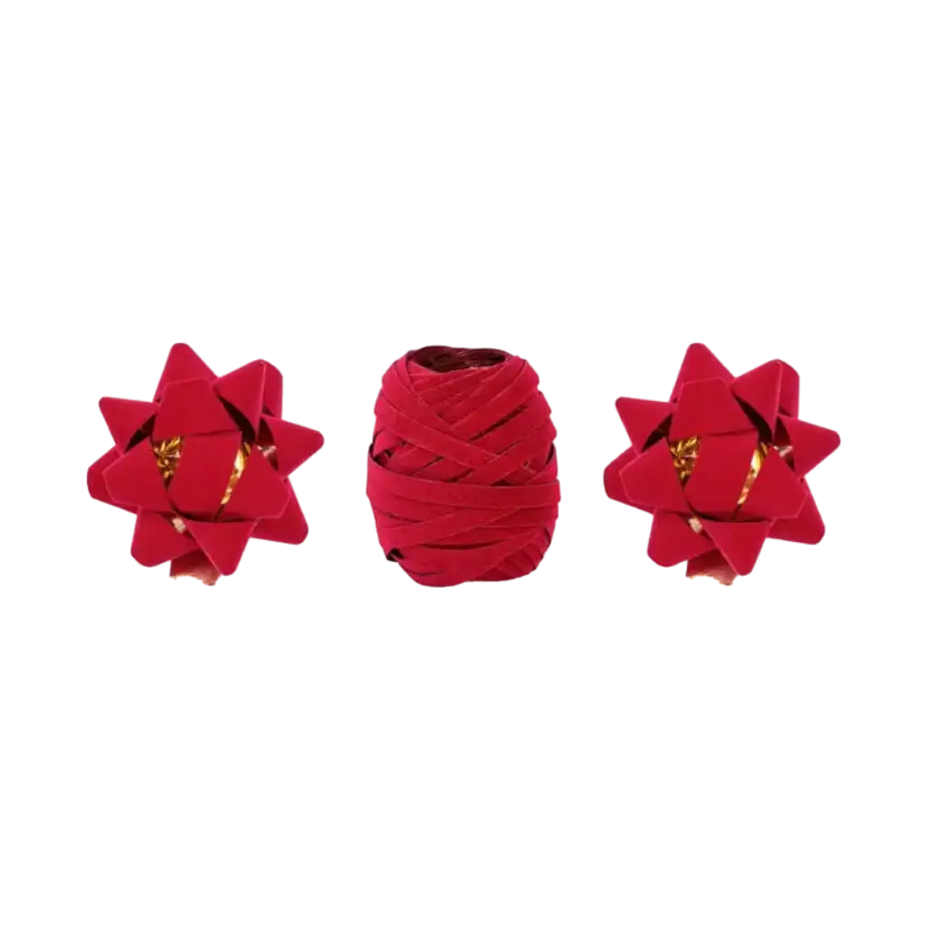 Assortiment de rubans en velours- Rouge - 2 Rosas &amp; 1 ruban 