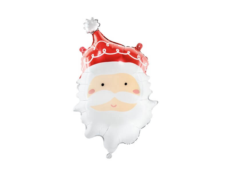 Ballon Tête de Père Noël brillant - Aluminium - 37x60cm