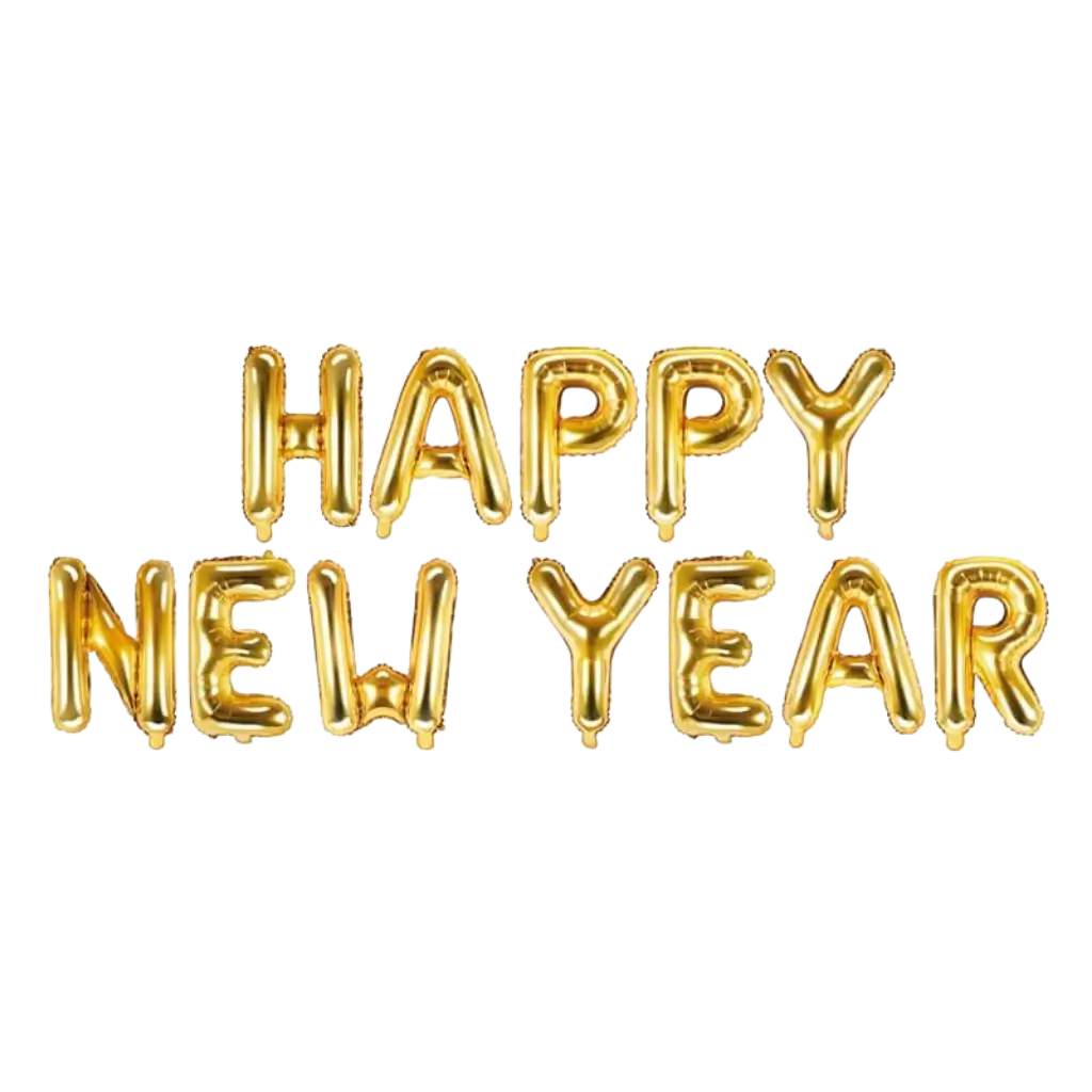 BALLONS LETTRE HAPPY NEW YEAR - OR - 422X46CM