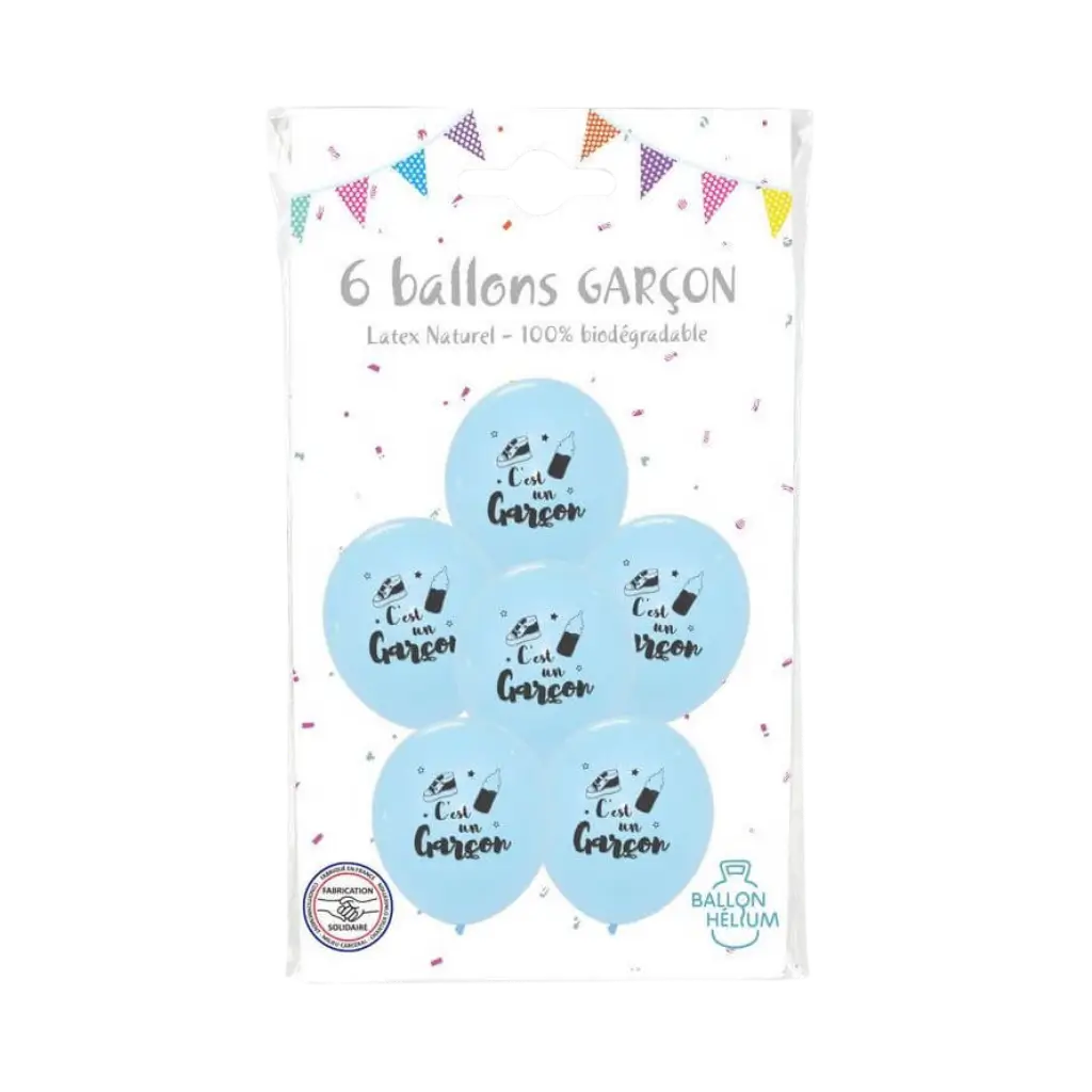 Ballons Bleu - C&#39;est Un Garçon - 30cm - Lot de 6