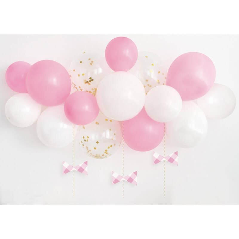 Kit Ballons pour Arche - Rose/Blanc/Transparent : Déco de salle
