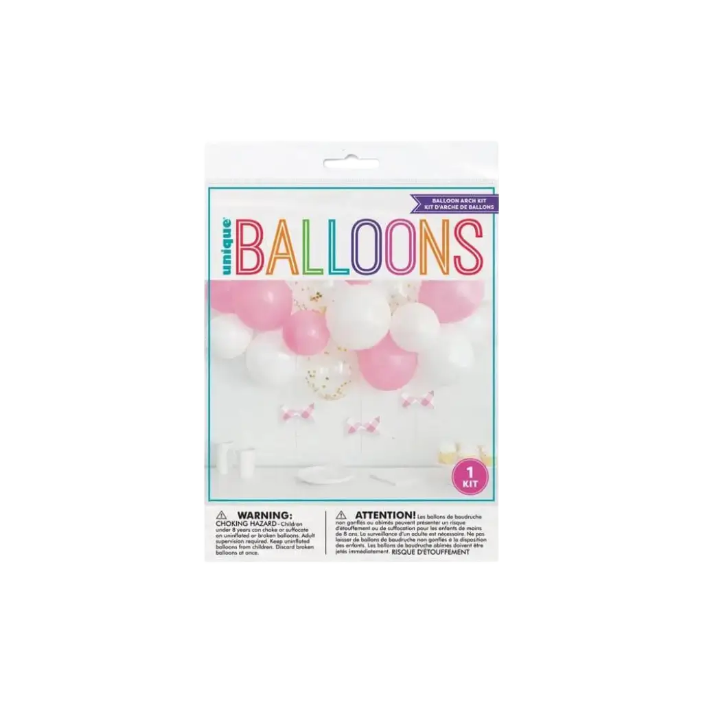 Kit Ballons pour Arche - Rose/Blanc/Transparent 