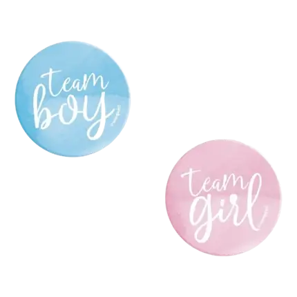 10 Badges Team Girl / Team Boy - Goodies Gender Reveal