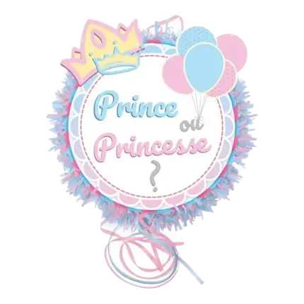 Pinata en 3D Prince ou Pricesse ? -30 x 7.5 cm