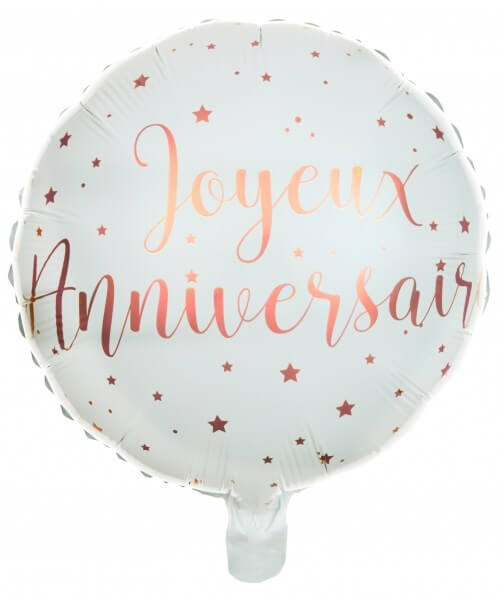 Ballon Joyeux Anniversaire Blanc Or Rose O45cm Sparklers Club Ballon Joyeux Anniversaire Blanc Or Rose O45cm Sparklers Club