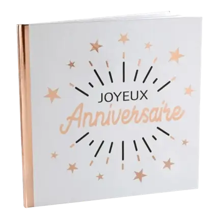 Livre d'Or Joyeux Anniversaire Métallisé Or Rose