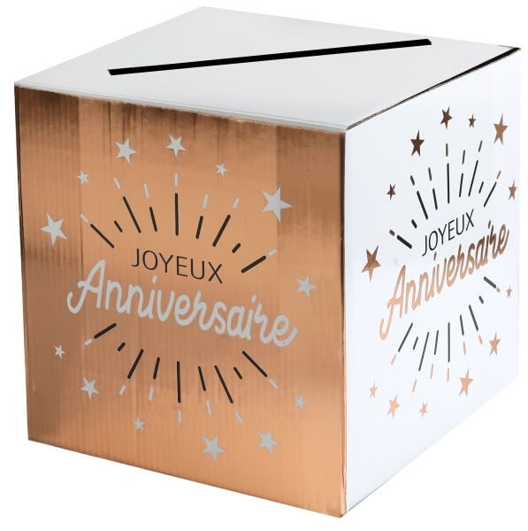 Box anniversaire rose et blanc