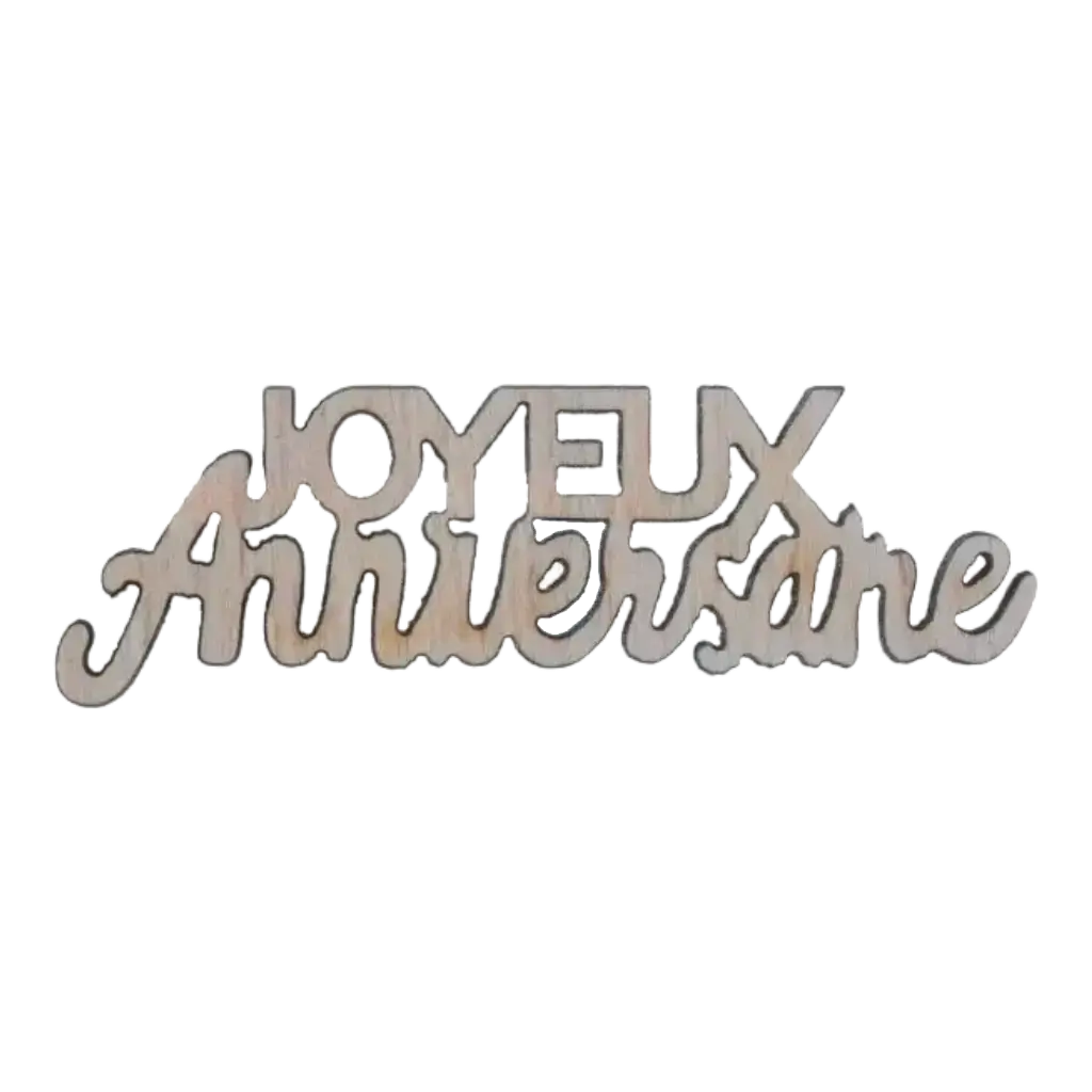 Lettres Joyeux Anniversaire - Bois Naturel x10 -6.5x3.5cm 