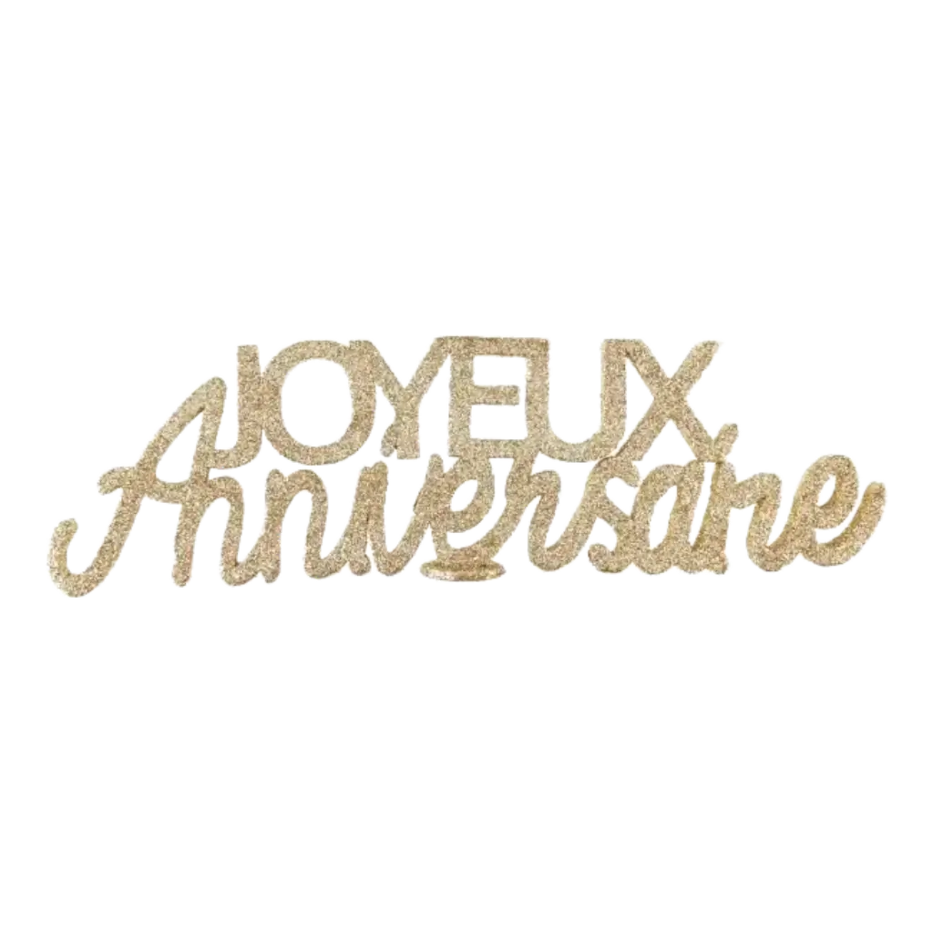 Lettres pailetées Joyeux Anniversaire - Or -32x2.5x9 cm