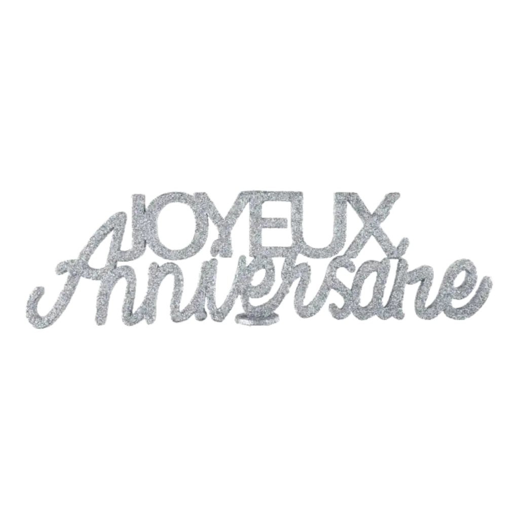 Lettres pailetées Joyeux Anniversaire - Argent-32x2.5x9 cm