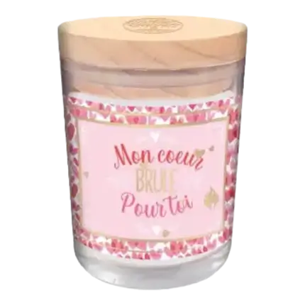 Bougie en Verre Mon cœur brule pour toi