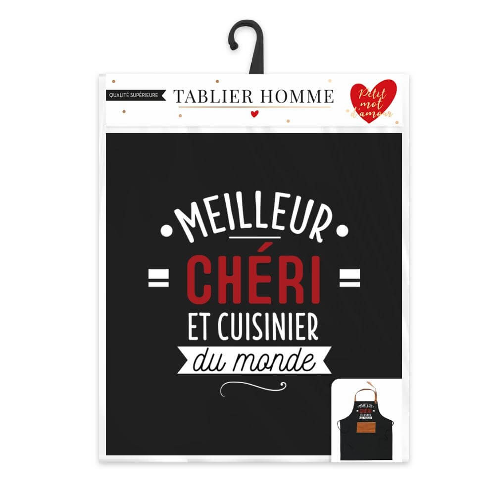 Tablier Noir "Meilleur Chéri..." 