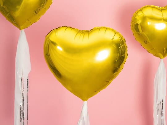 Ballon Aluminium Cœur Or - 45cm