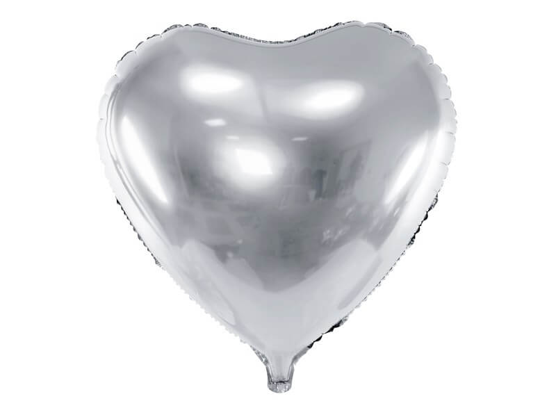 Ballon Aluminium Cœur Argent- 45cm