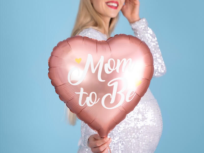 Ballon Aluminium Cœur rose Mom to be ø35cm