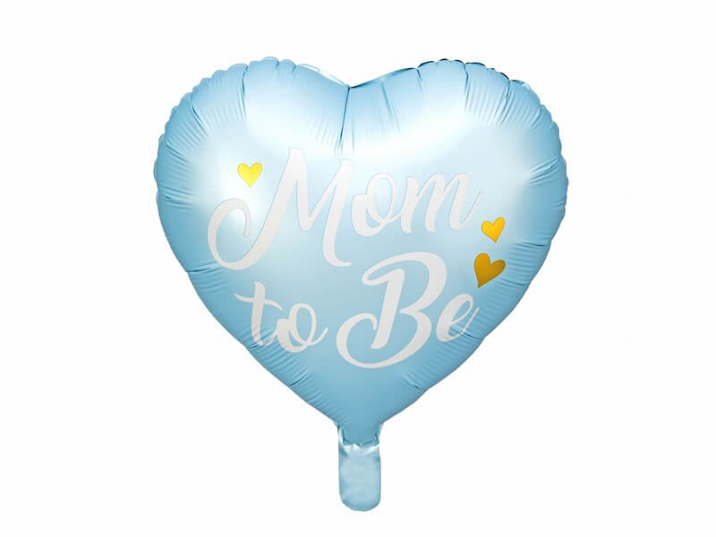 Ballon Aluminium Cœur bleu "Mom to Be"- 35cm