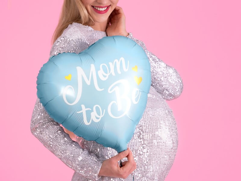 Ballon Aluminium Cœur bleu "Mom to Be"- 35cm