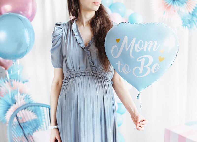 Ballon Aluminium Cœur bleu "Mom to Be"- 35cm
