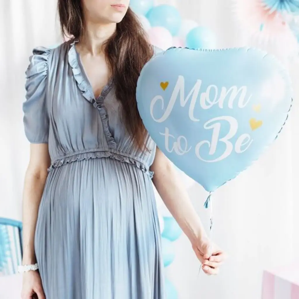 Ballon Aluminium Cœur bleu Mom to Be- 35cm