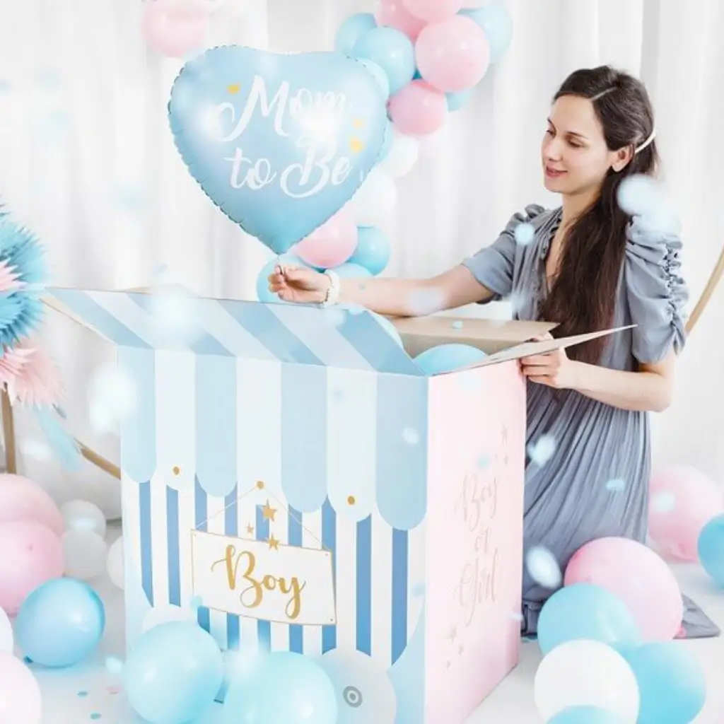 Ballon Aluminium Cœur bleu Mom to Be- 35cm