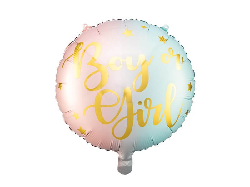 Ballon Aluminium rose et bleu Boy or Girl ø35cm