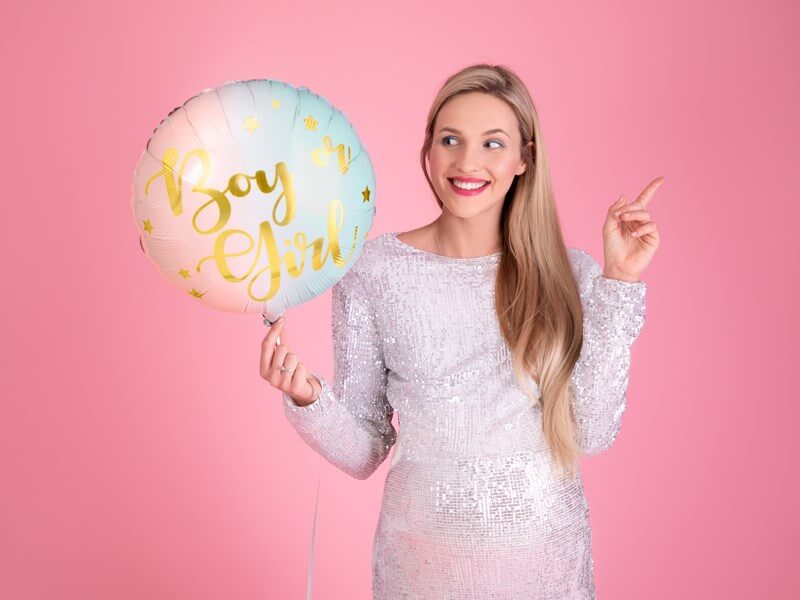 Ballon Aluminium rose et bleu Boy or Girl ø35cm