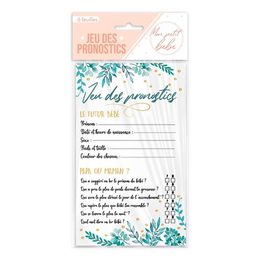 JEU DES PRONOSTICS - GENDER REVEAL - 6 PAGES 