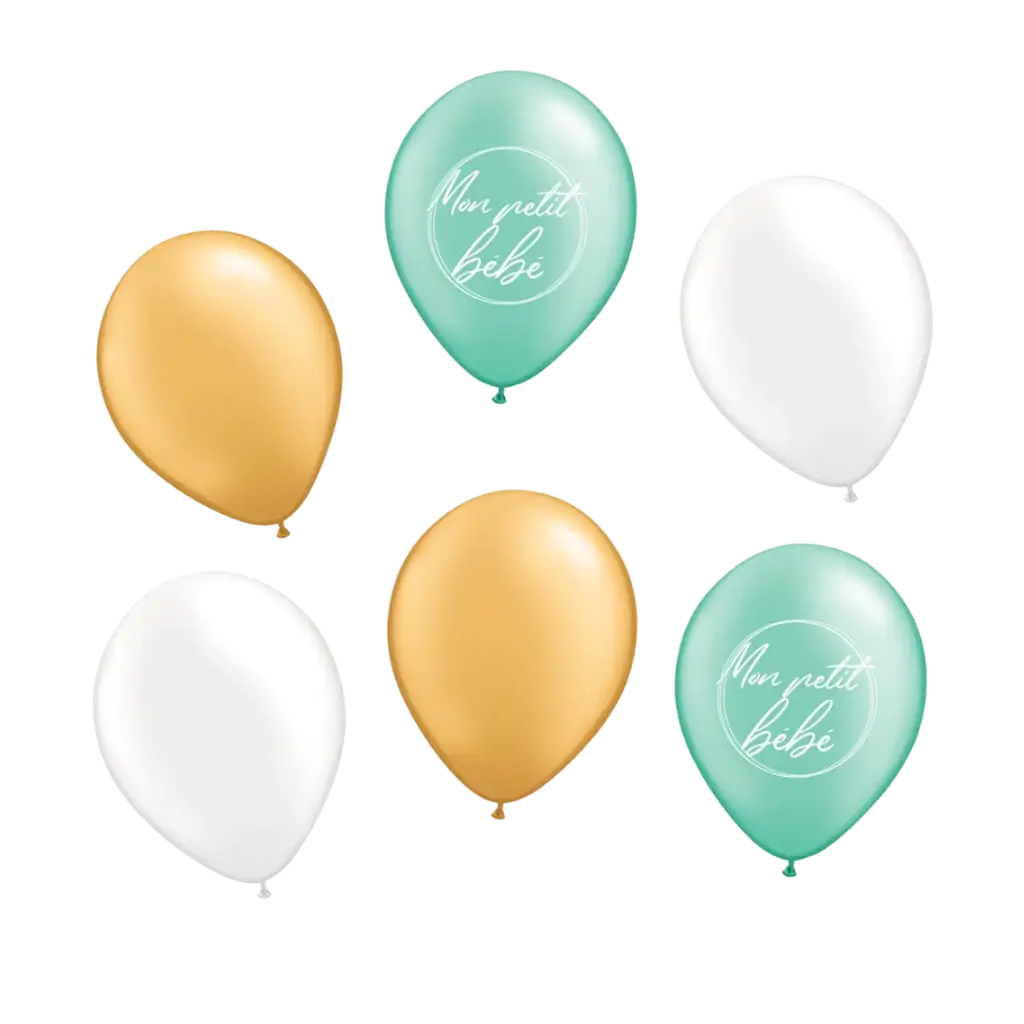 Ballons Mon petit bébé Bleu - Lot de 6 - 30CM