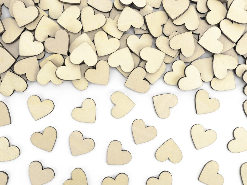 Cœurs En Bois Blanc 3 Cm - Lot De 100, Pour Décoration De Mariage, Loisirs Créatifs, Scrapbooking - 4