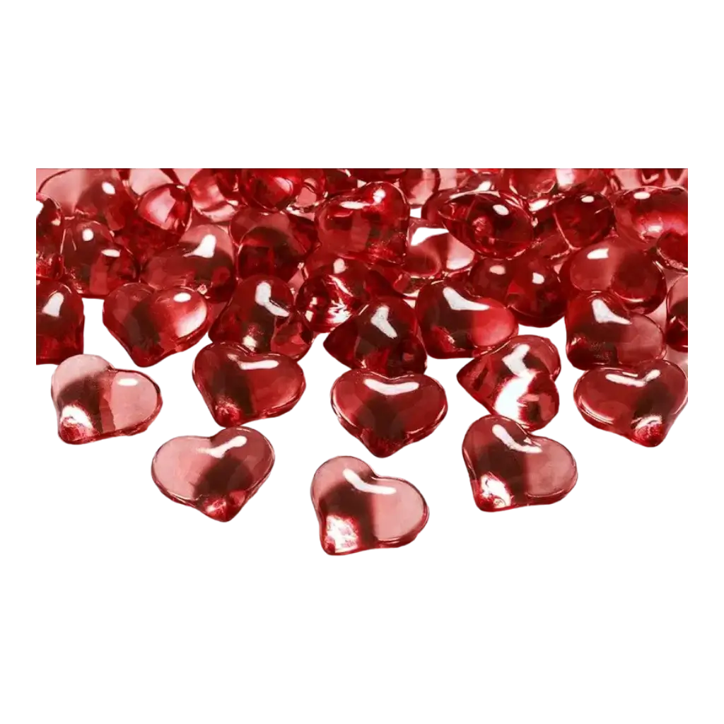 Coeurs en cristal rouge - LOT DE 30 - 21mm
