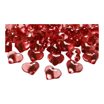 Coeurs en cristal rouge - LOT DE 30 - 21mm